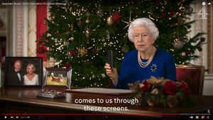 Appearance of Queen Elizabeth II stolen by Channel 4 in Dec 2020 (screenshot at 191s).png