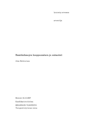 Ihmishahmojen kaappaaminen ja animointi - kandidaatintutkielma - Kunsola 2007 - Helsingin yliopisto.pdf