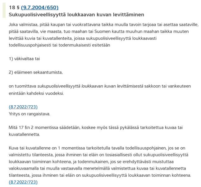 File:Kuvakaappaus Suomen rikoslaki luku 17 § 18 - Sukupuolisiveellisyyttä loukkaavan kuvan levittäminen.png